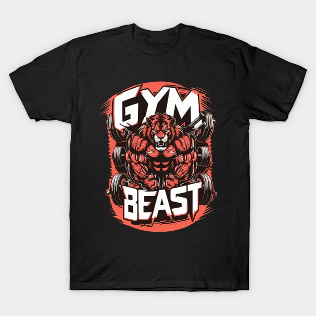 Ferocious Gym Beast Weightlifting Workout Design T-Shirt by TF Brands